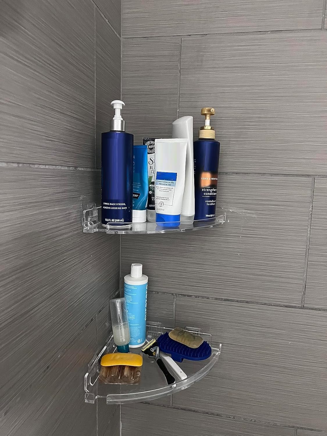 JiePai two-pack design fits different corners for versatile bathroom storage.