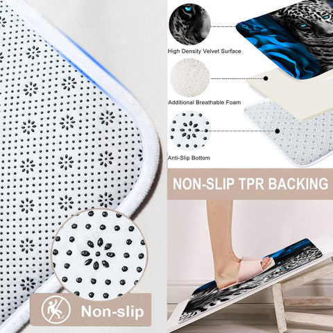 Jieprom blue rose leopard toilet lid cover brightens the bathroom routine.