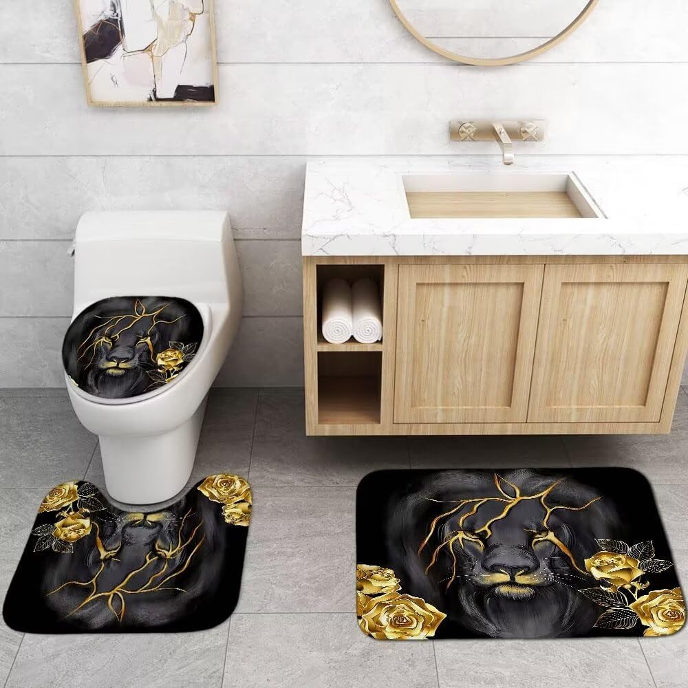 Jieprom Lion-Rose toilet lid cover blends luxury with practicality.