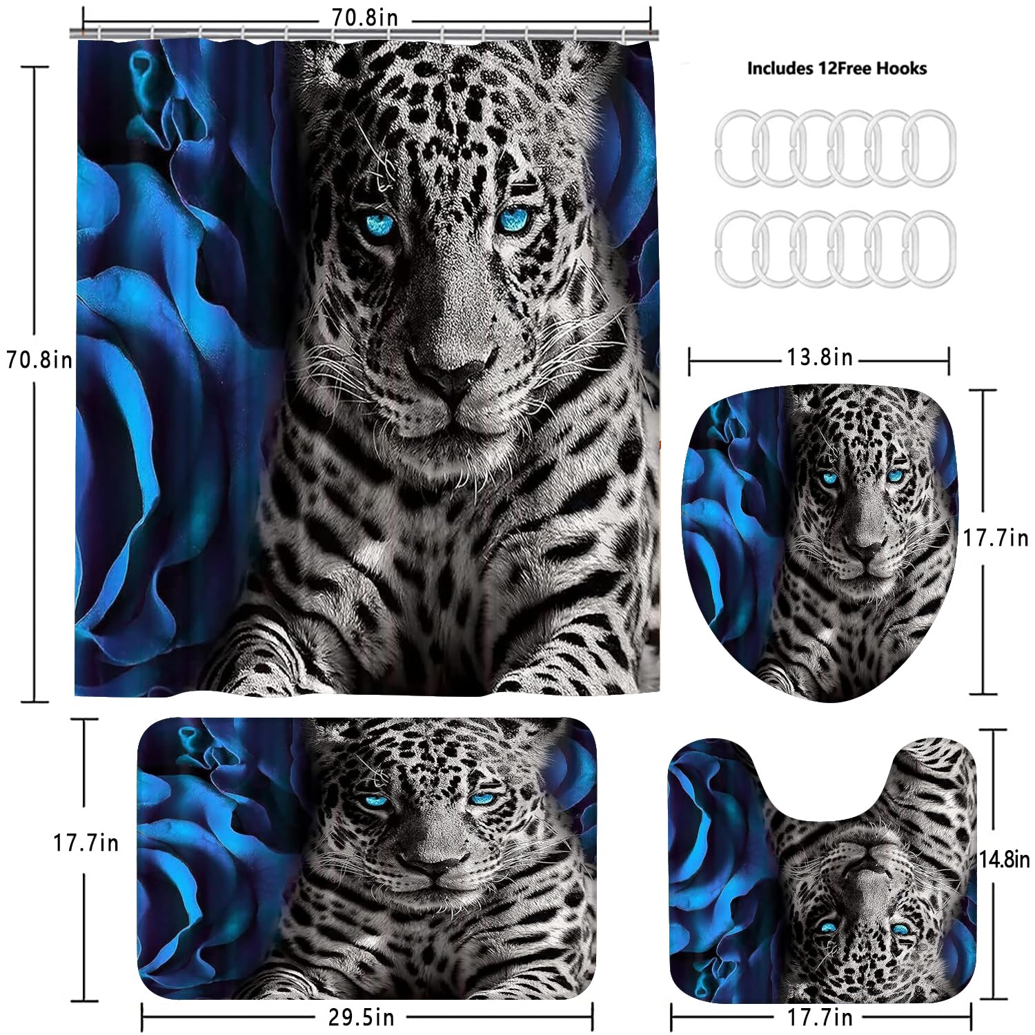 Jieprom shower curtain hooks pack offers easy, secure installation.