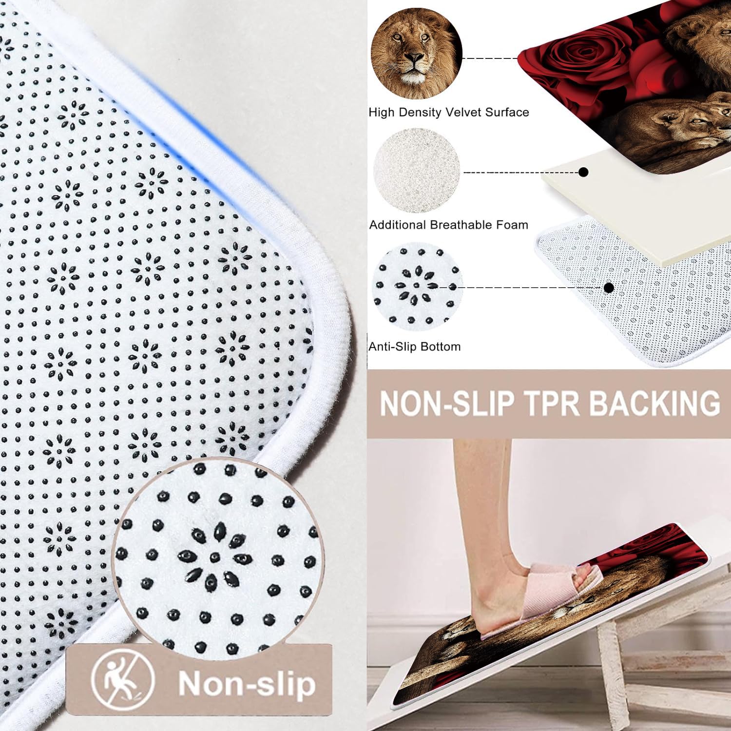 jieprom u-shaped bath rug helps cover floor edges and prevent slipping
