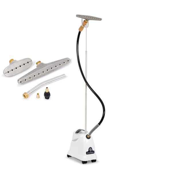 Jiffy Steamer J-2000I in-use with a garment for crisp finish.