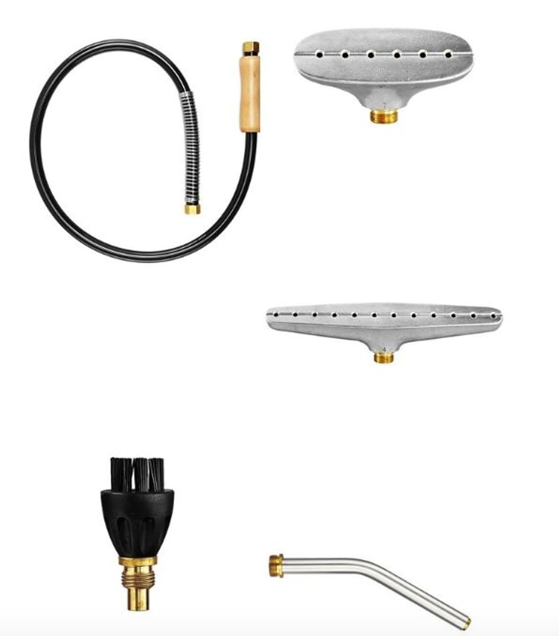 Jiffy Steamer J-2000I nozzle emitting steady steam on fabrics.