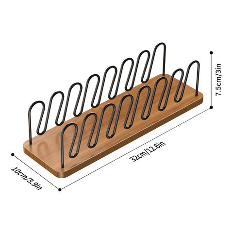 Durable pine and wrought iron construction protects hats