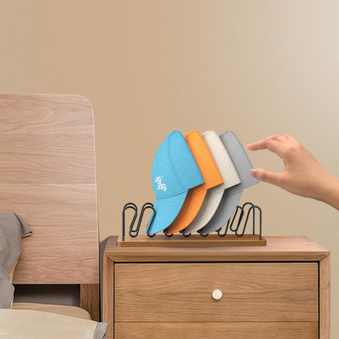 JigJag organizer supports flat caps, trucker caps, and more