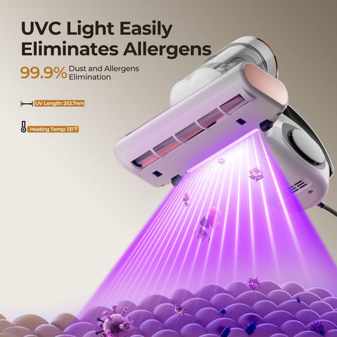 JIGOO bed vacuum cleaner delivers 13KPa suction for thorough debris pickup.