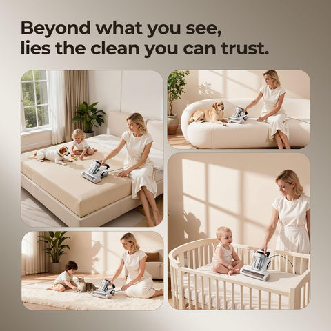 JIGOO bed vacuum cleaner corded design ensures continuous power.