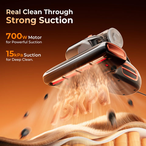 JIGOO T600 15KPa suction captures visible and hidden dust from fabrics.