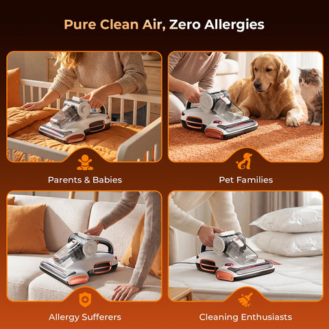 JIGOO T600 lightweight handheld design makes sofa and crib cleaning easy.