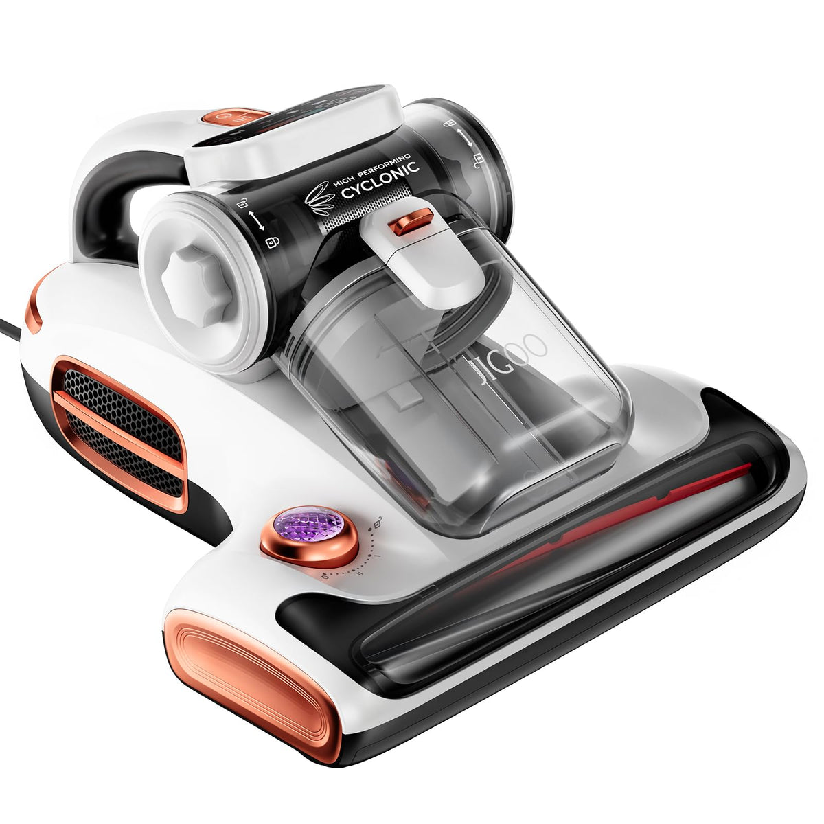 JIGOO T600 mattress vacuum with UV-C light cleans mattresses deeply for a fresher bed.
