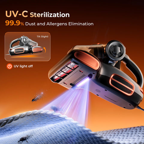 UV-C 254nm helps address hidden dust in fabrics including mattresses