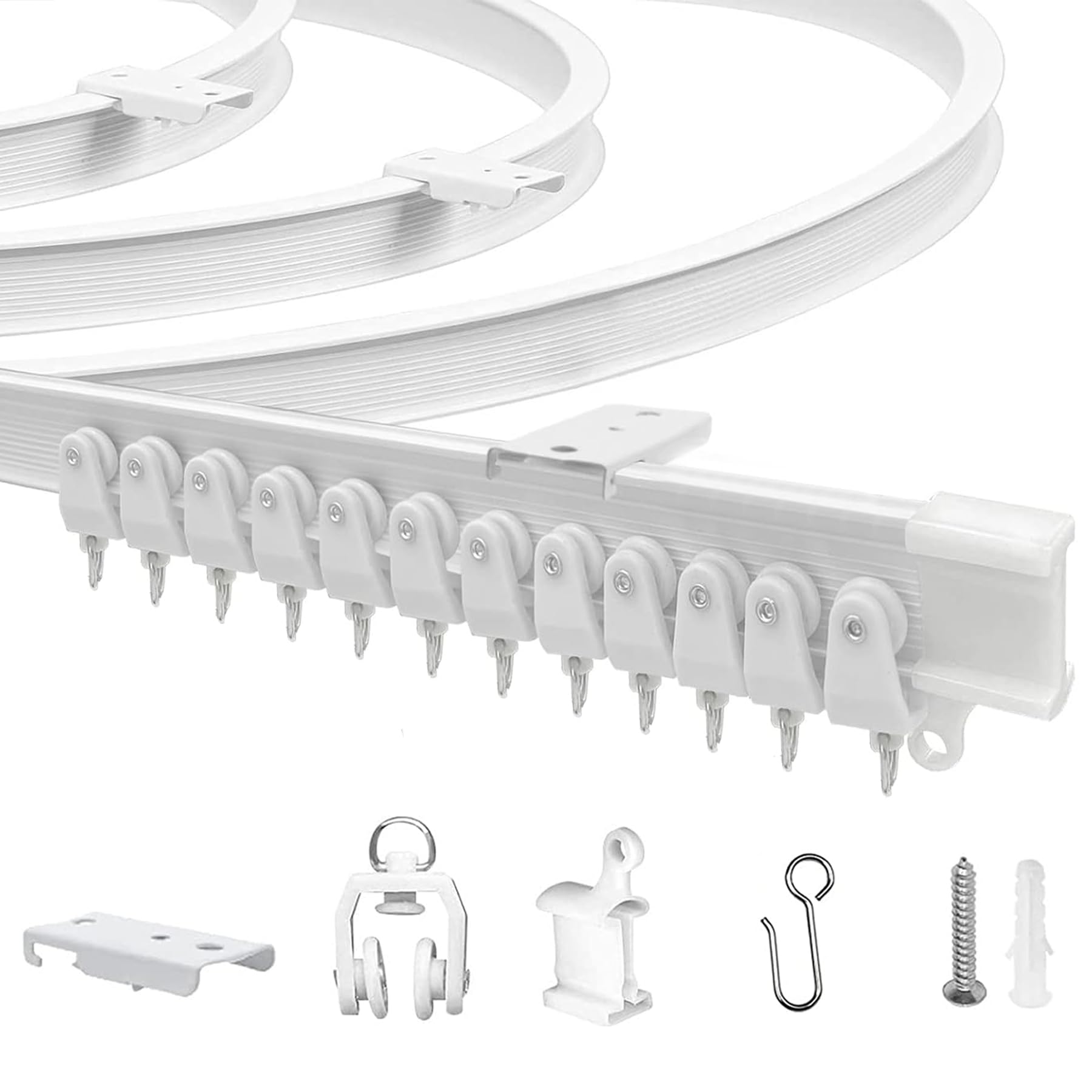 JIHXYER bendable curtain track for ceiling mount enables custom shapes in any room.