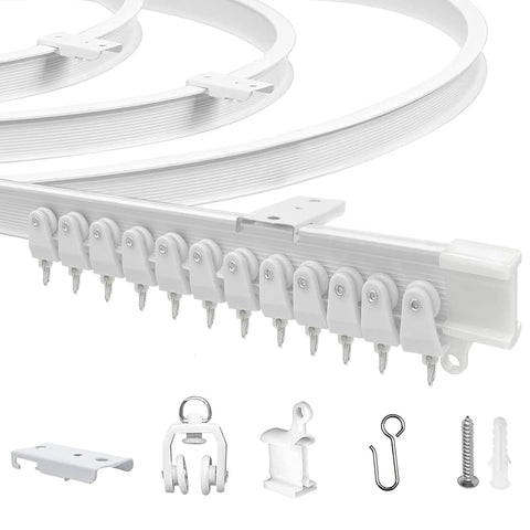 JIHXYER bendable curtain track for ceiling mount enables custom shapes in any room.