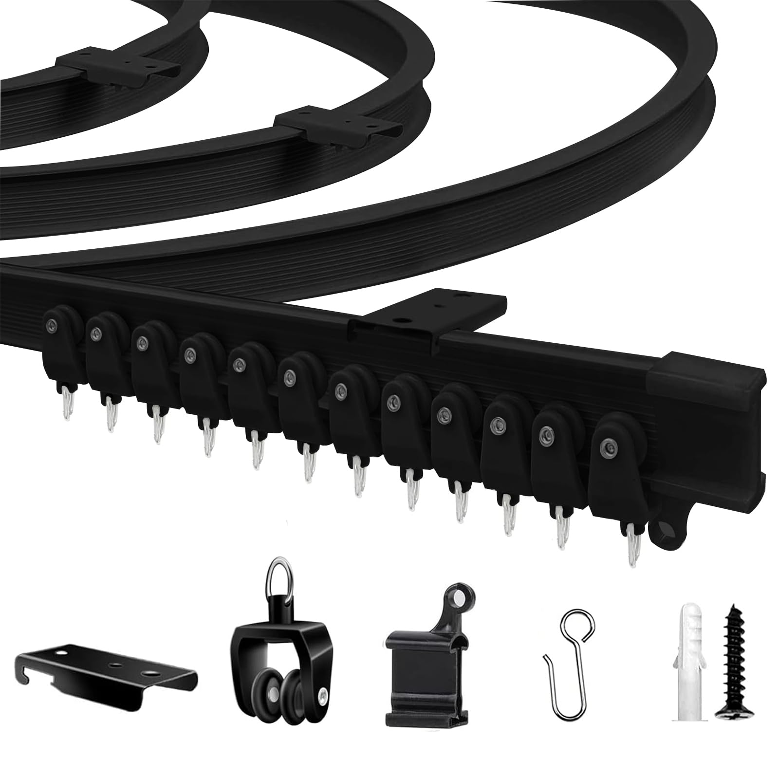 JIHXYER flexible ceiling track in black for versatile ceiling layouts.