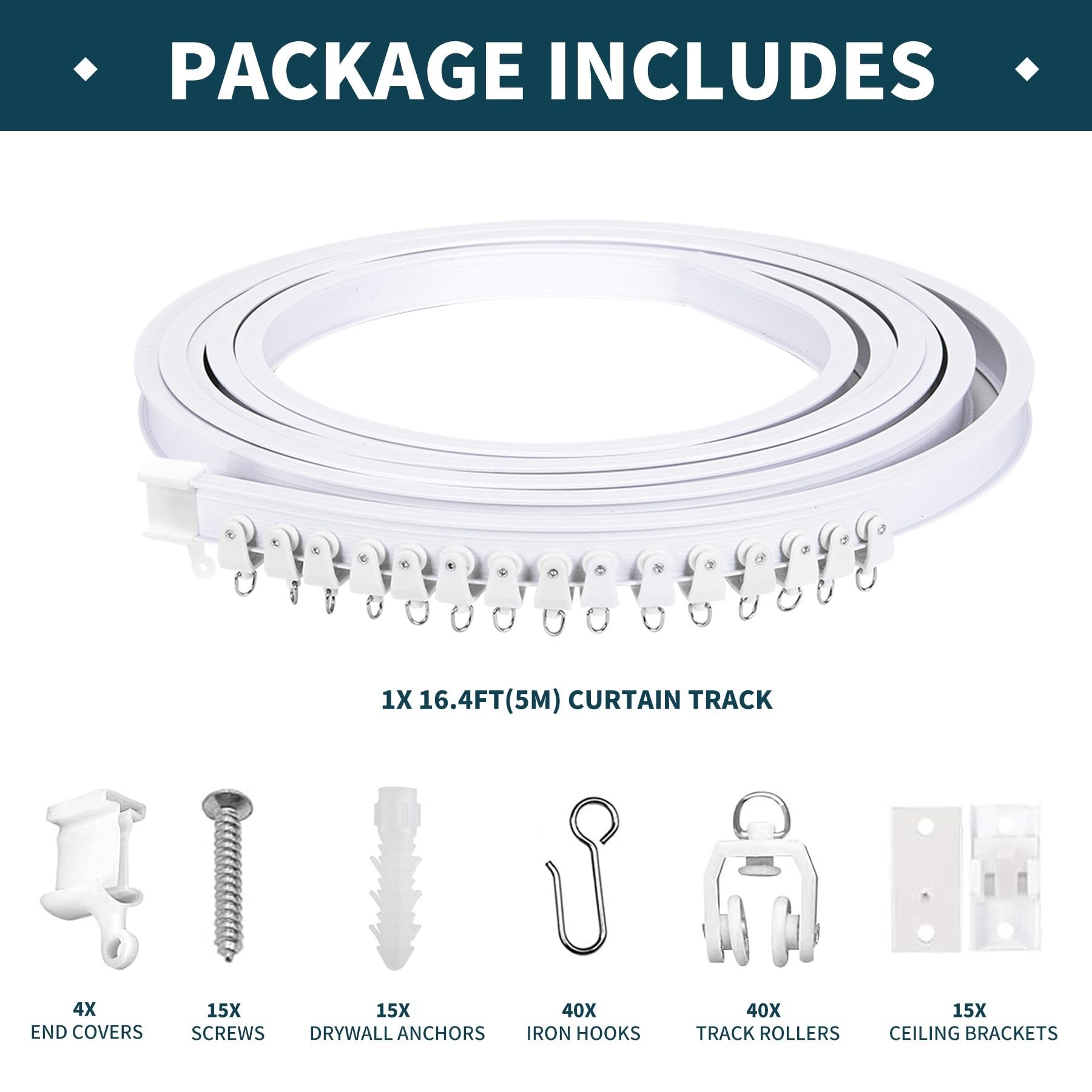 JIHXYER curtain-track curve-shape-flexibility supports L-, U-, or round layouts.