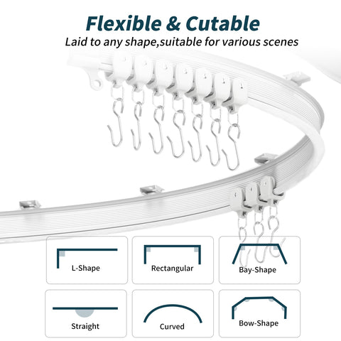 JIHXYER PVC-durable track material provides strong, long-lasting ceiling support.