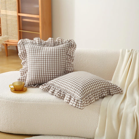 Jilboo vintage ruffle pillow cover adds retro charm to space