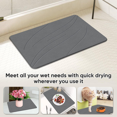 Jiloma easy-clean gray mat cleans quickly with a rinse or wipe.
