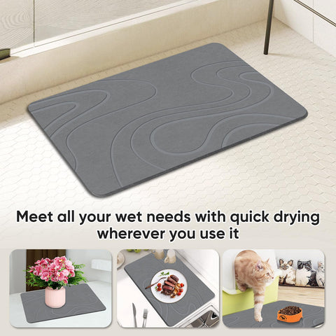 Jiloma Stone Bath Mat easy-clean surface supports quick rinsing and low maintenance