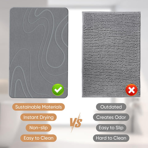Jiloma Stone Bath Mat versatility for bathroom, kitchen, entryways use