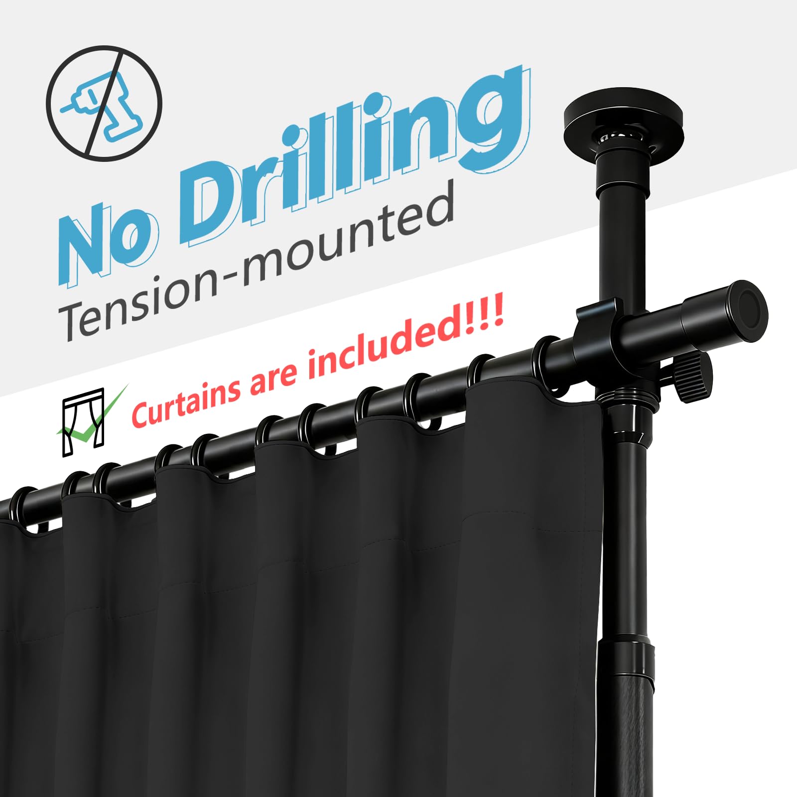 Jilron adjustable pole brackets fit 35-100W and 43-120H for flexible layouts.