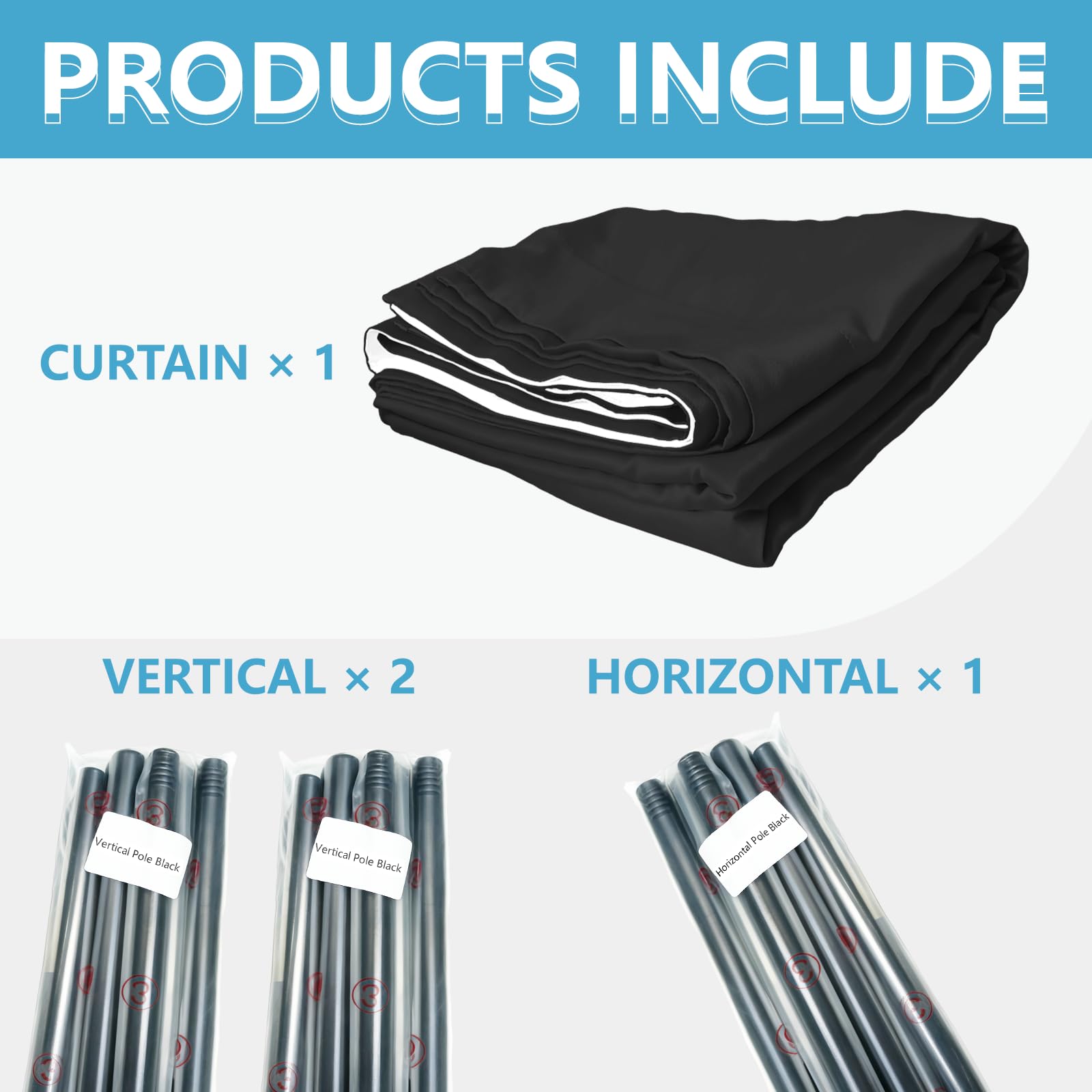 Jilron integrated magnets keep curtains closed for neat privacy.