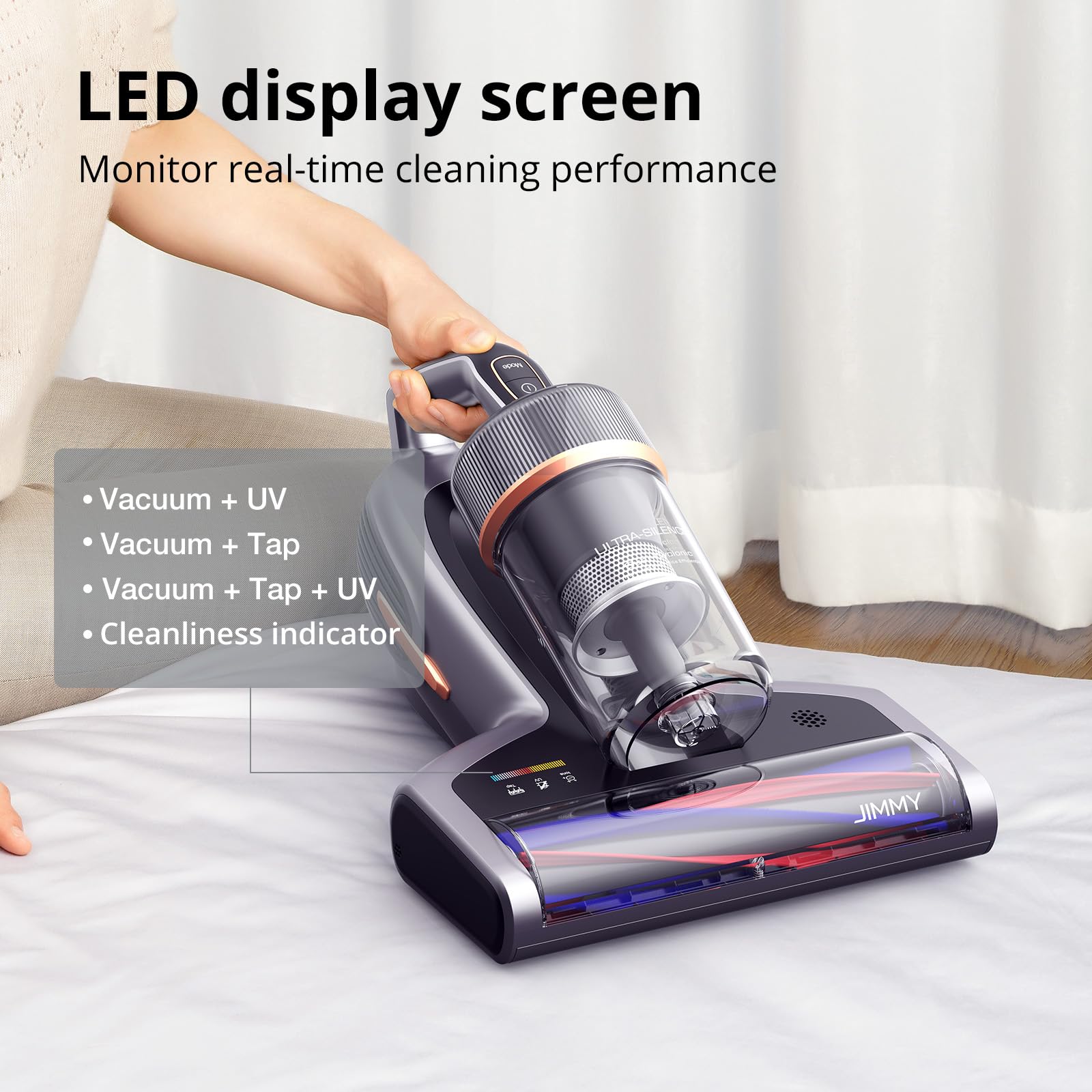 Wide 245mm suction port covers more area for efficient cleaning.
