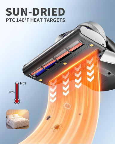 Jimmy Mattress Vacuum Cleaner 5m cord enables flexible cleaning sessions.