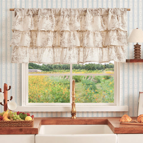 Jinchan 50x18 inch valance showcases elegant linen texture and subtle privacy