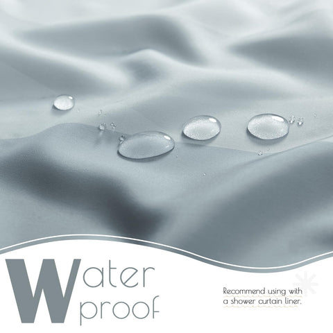 Jinchan 70x72 inch shower curtain size demonstrated for standard baths