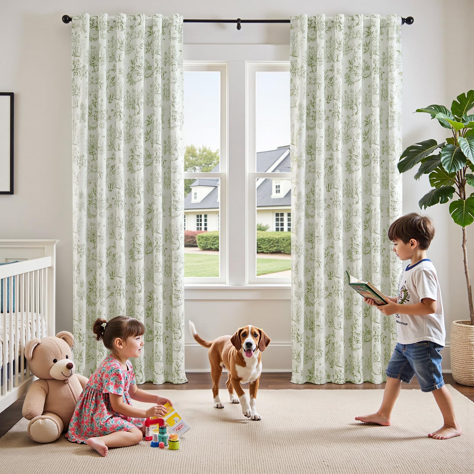 JINCHAN blackout curtains for nursery privacy and daytime light control
