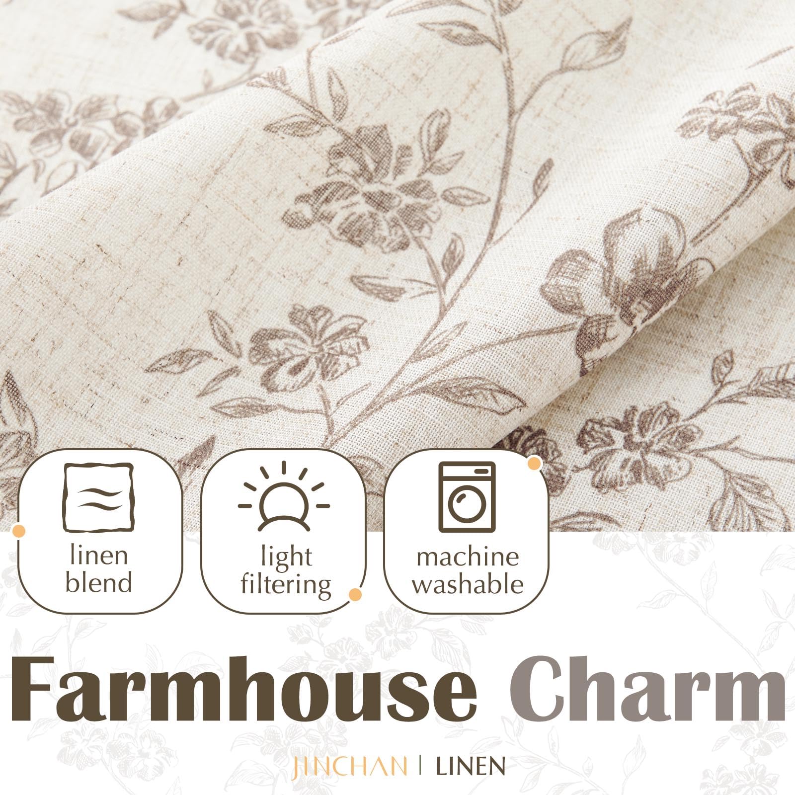 jinchan breathable fabric curtains provide light privacy and airy feel.