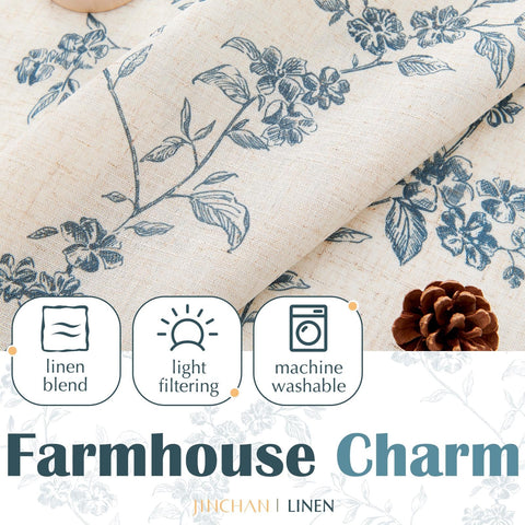 Jinchan cafe curtains blue beige drapes create inviting breakfast nook lighting