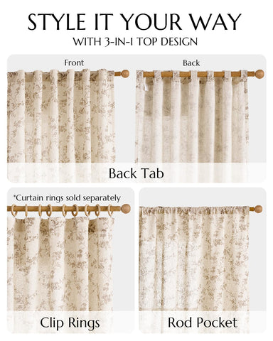 Jinchan easy-care curtains machine washable in cold water.