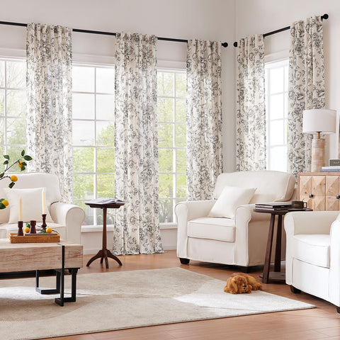 JINCHAN peony pattern drapes brighten bedrooms while reducing glare