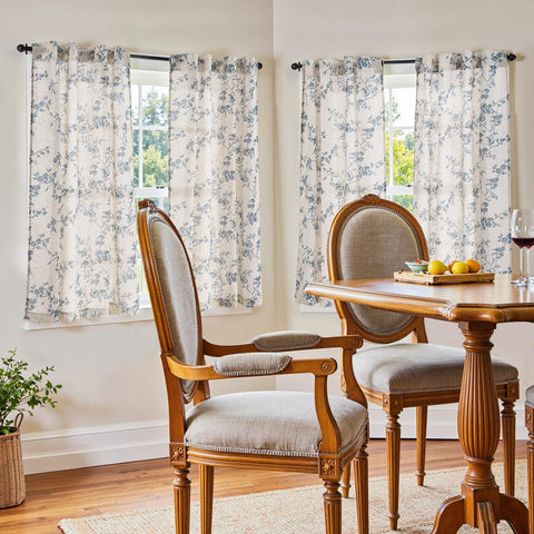 Jinchan Floral Kitchen Curtains flowers and ferns design enhances rustic charm.
