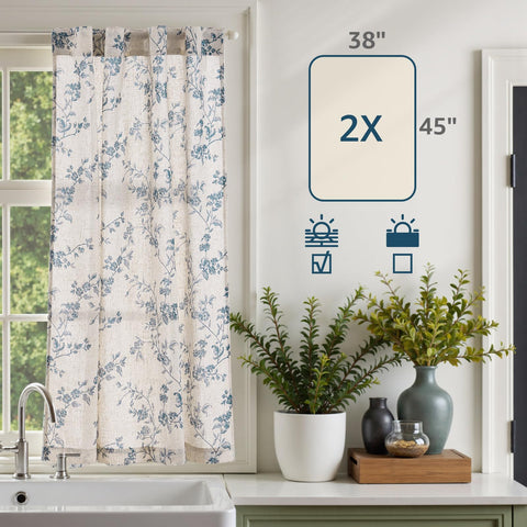 Jinchan Floral Kitchen Curtains kitchen window decor with airy feel.