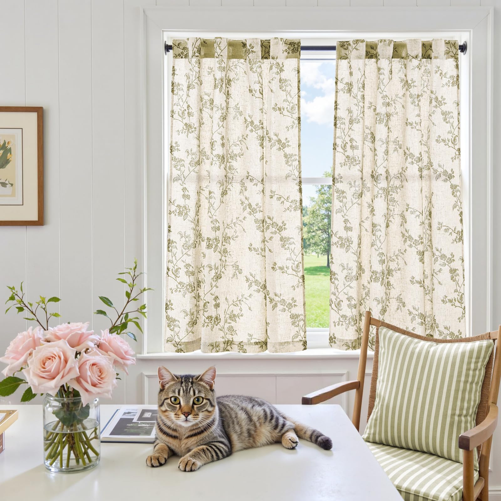 Jinchan rustic farmhouse style curtains elevate living room ambience