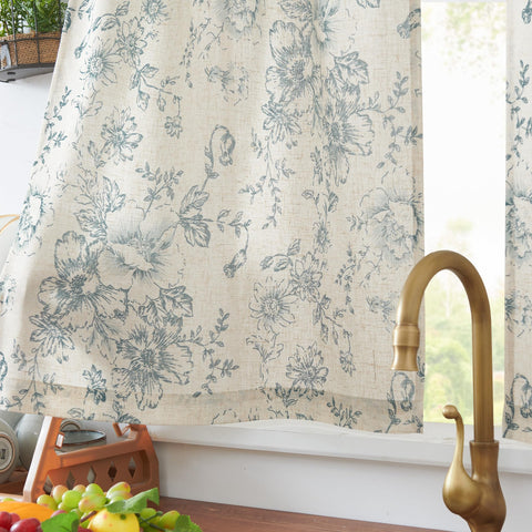 Jinchan curtains add rustic farmhouse charm to a living room backdrop.