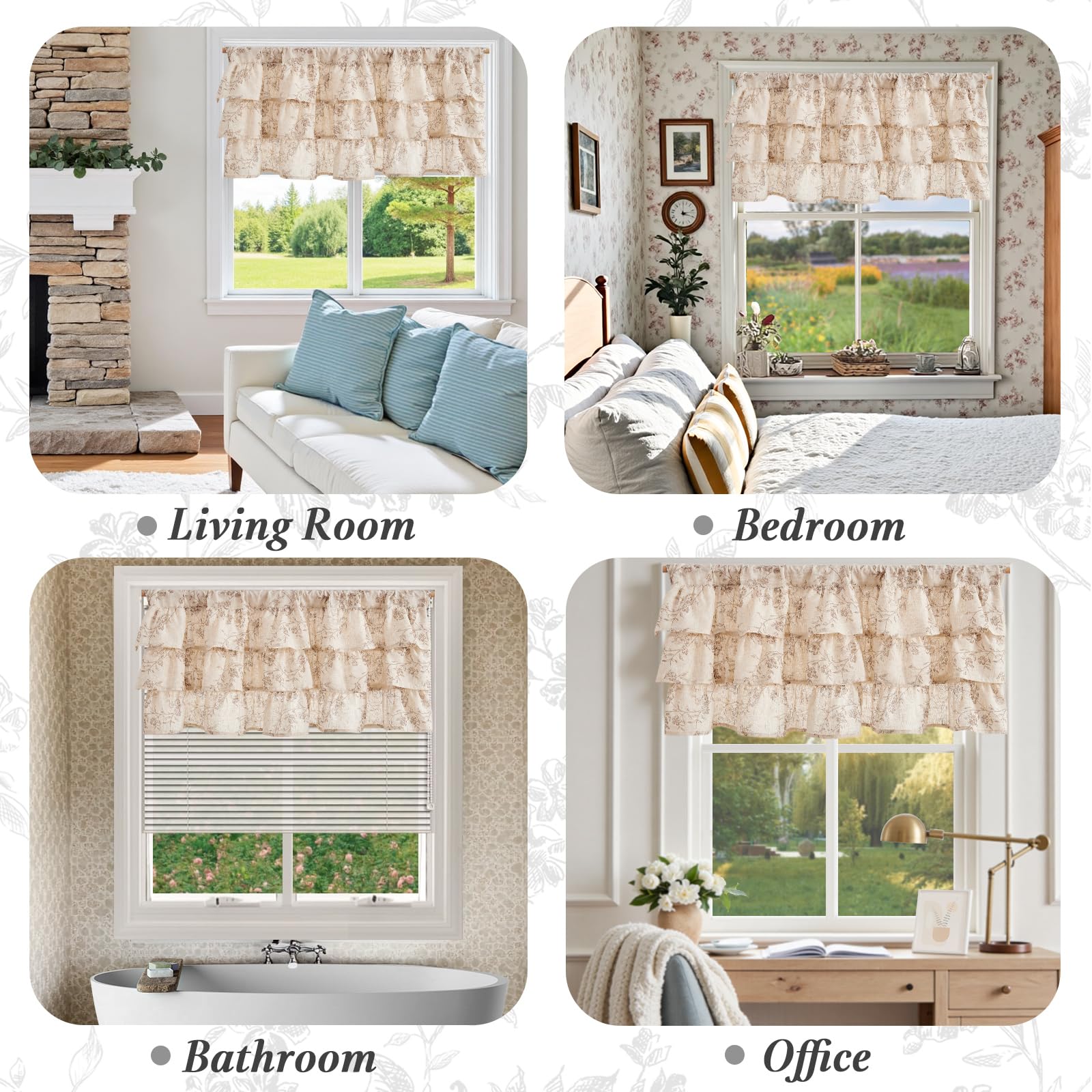 Jinchan kitchen window decor adds cottage charm and light diffusion