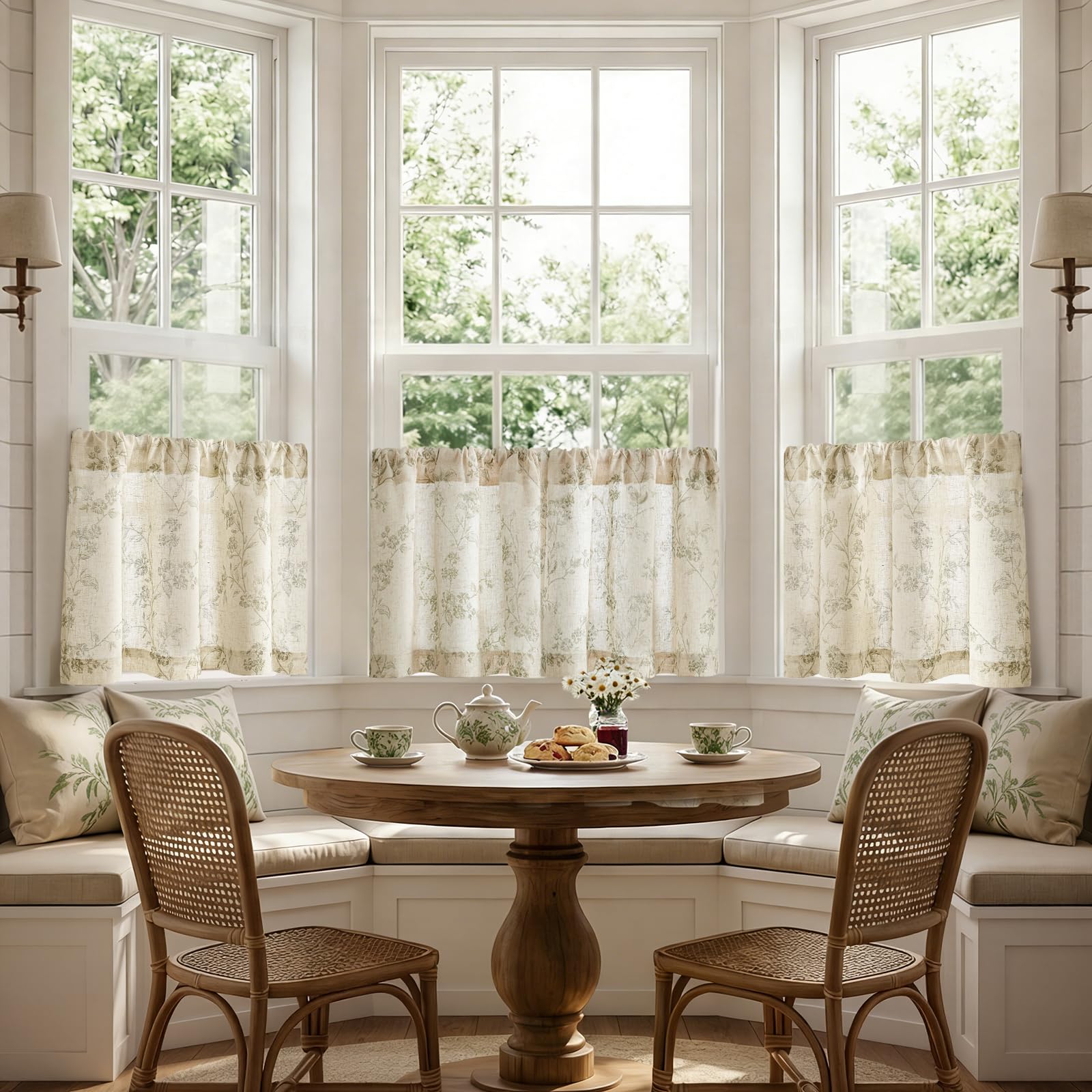 Jinchan light-filtering kitchen curtains create a cozy ambiance with privacy