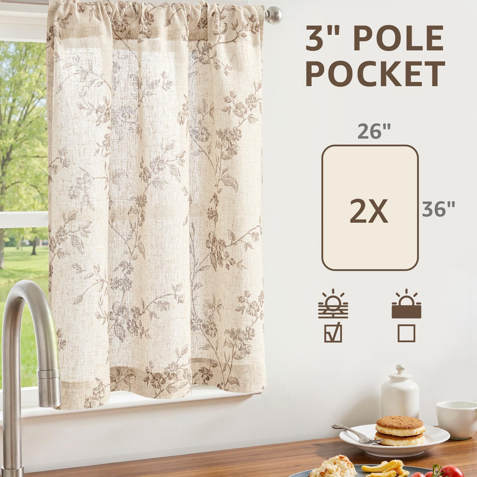 Jinchan light-filtering curtains soften sunlight while maintaining privacy.