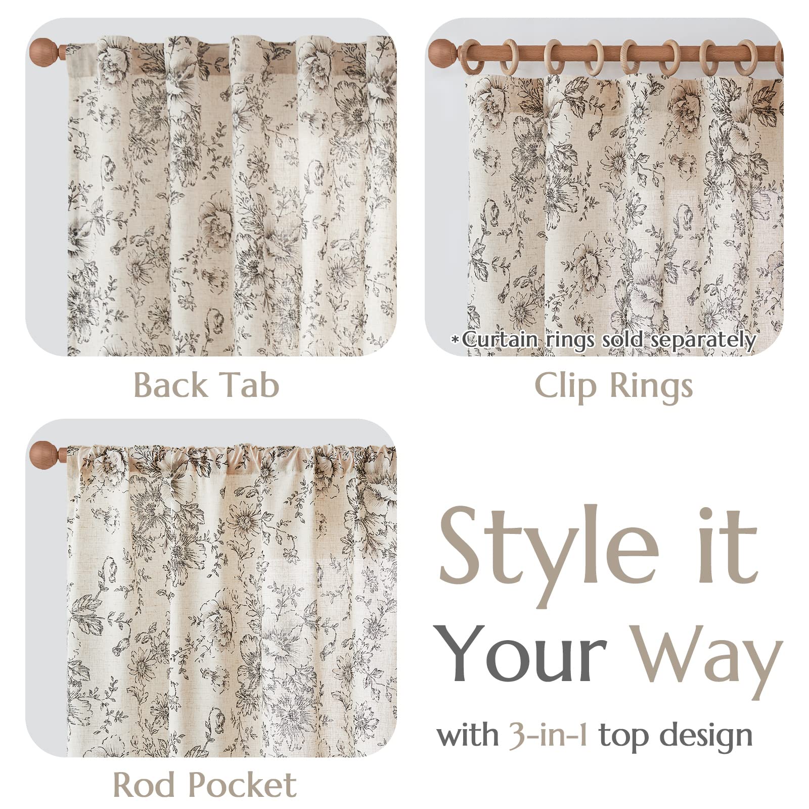 JINCHAN linen blend panel enhances cottage charm with watercolor florals