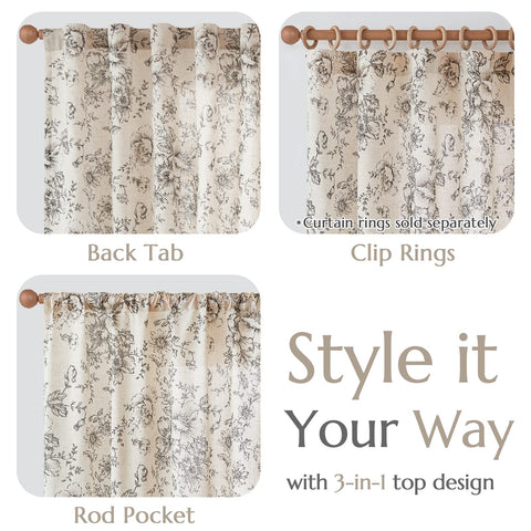 JINCHAN linen blend panel enhances cottage charm with watercolor florals