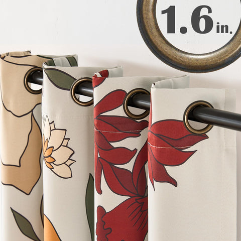 JINCHAN Lora floral curtains easy-care machine washable for busy homes.
