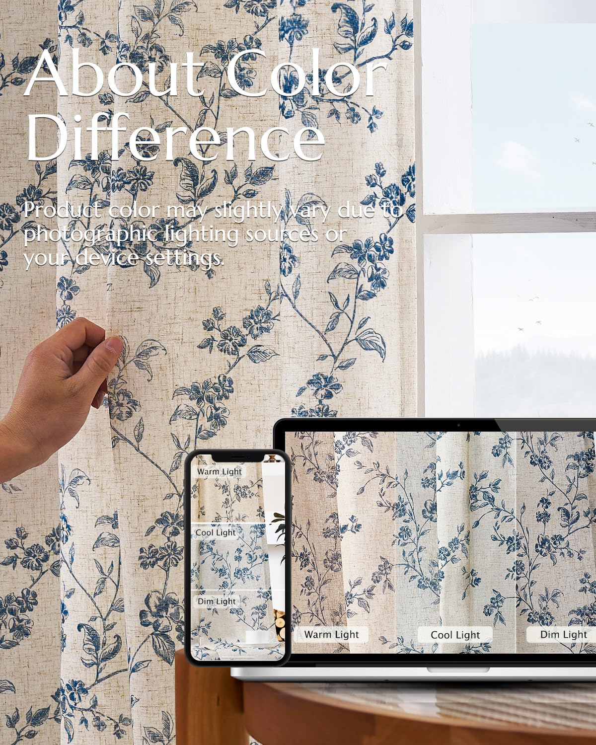 Jinchan machine-washable curtains with cold-water care.