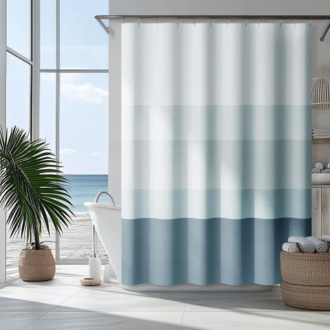 Jinchan Ocean-toned ombre curtain complements coastal or modern themes