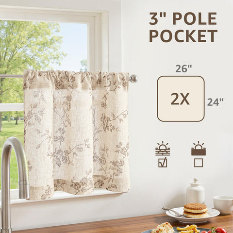 jinchan oriental floral drapes for living spaces, adding vintage farmhouse style.