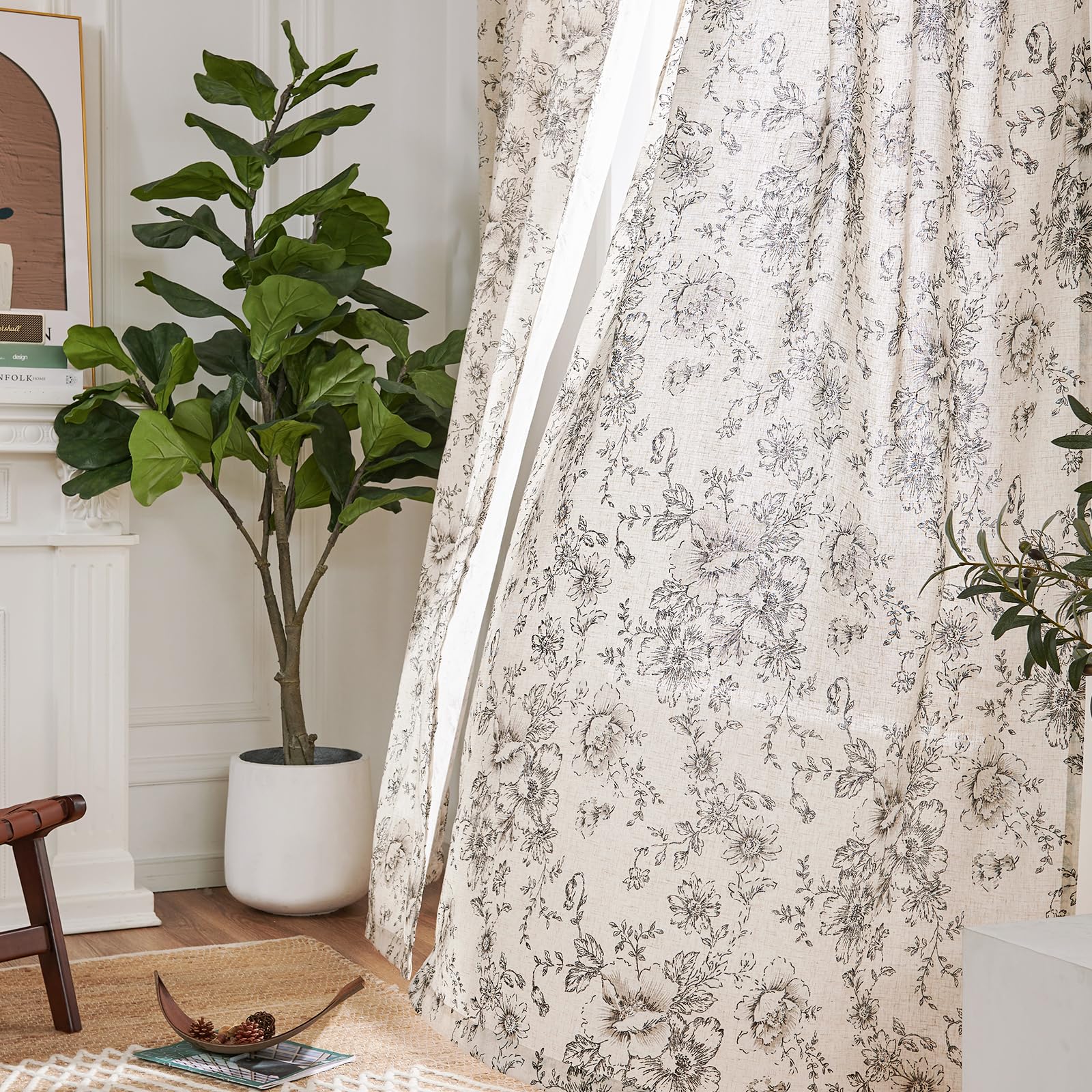 JINCHAN rod-pocket and back-tab top provide flexible hanging options