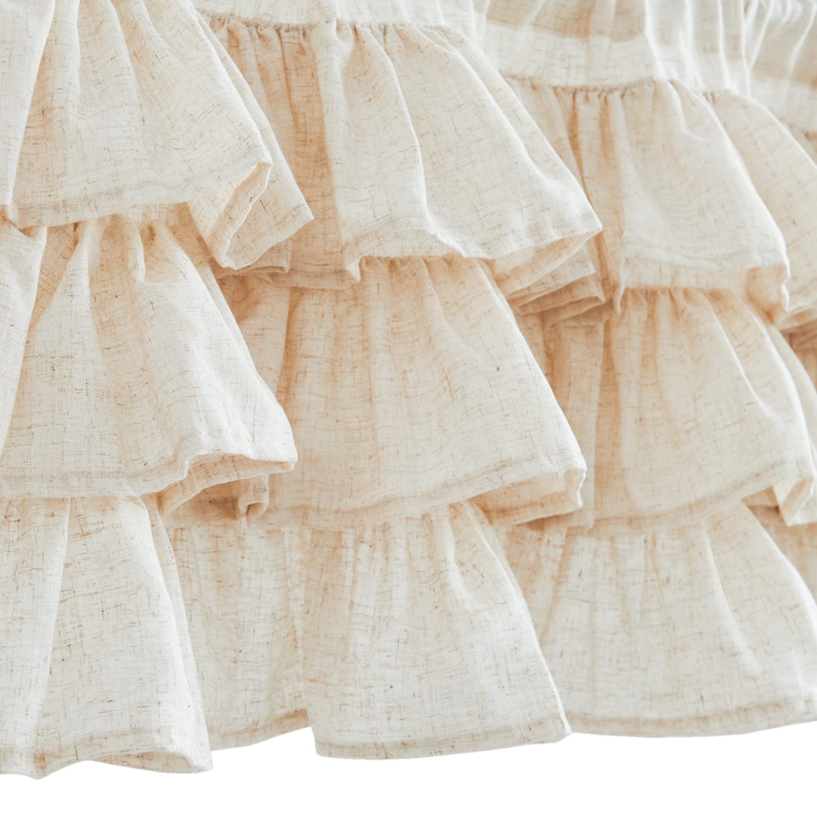 Jinchan ruffled valance linen bathroom window privacy and style
